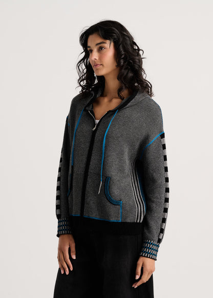 Birdseye Knit Zip Front Hoodie. Style ZKP8532U