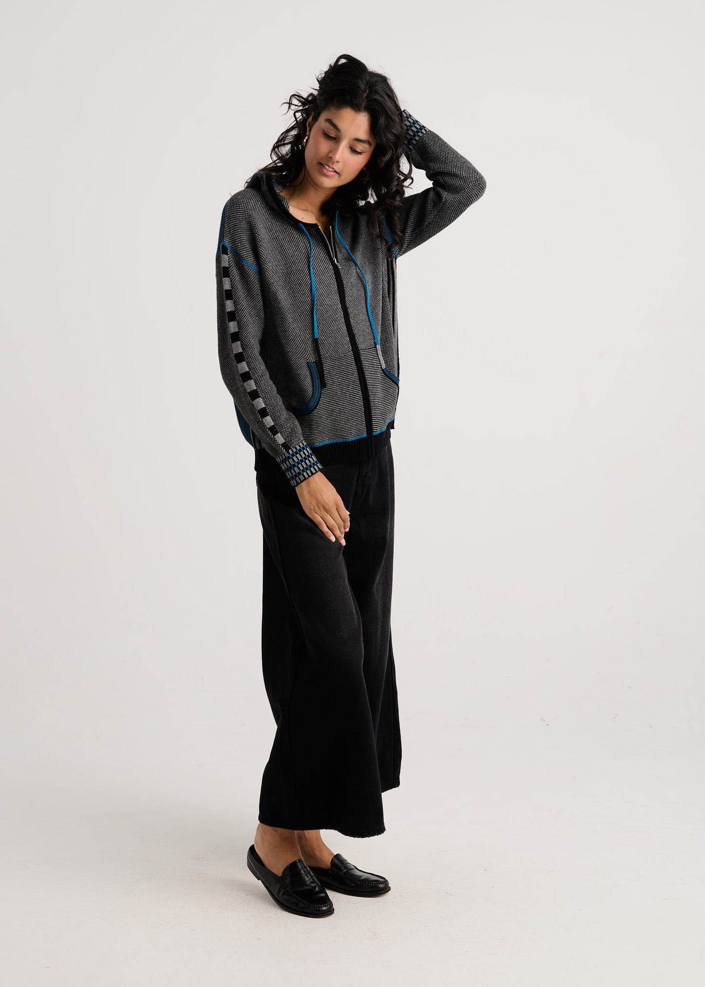 Birdseye Knit Zip Front Hoodie. Style ZKP8532U