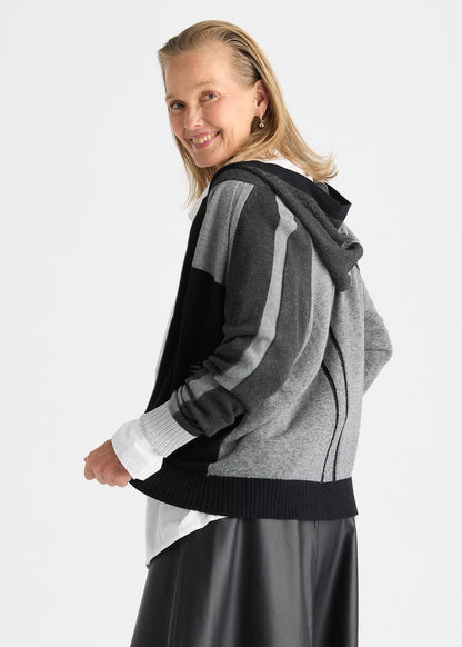 Colour Block Zip Front Lightweight Hoodie. Style ZKP8534U