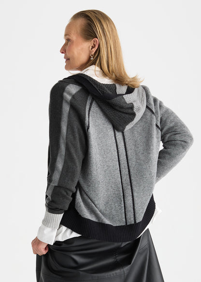 Colour Block Zip Front Lightweight Hoodie. Style ZKP8534U