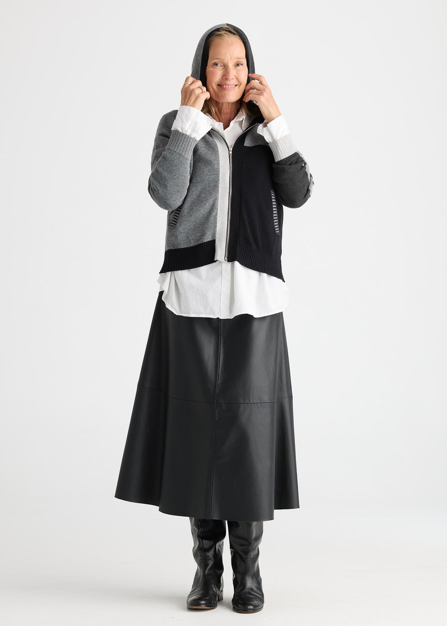 Colour Block Zip Front Lightweight Hoodie. Style ZKP8534U