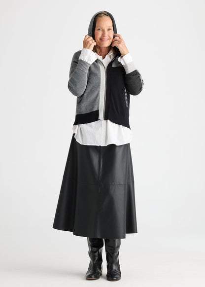 Colour Block Zip Front Lightweight Hoodie. Style ZKP8534U