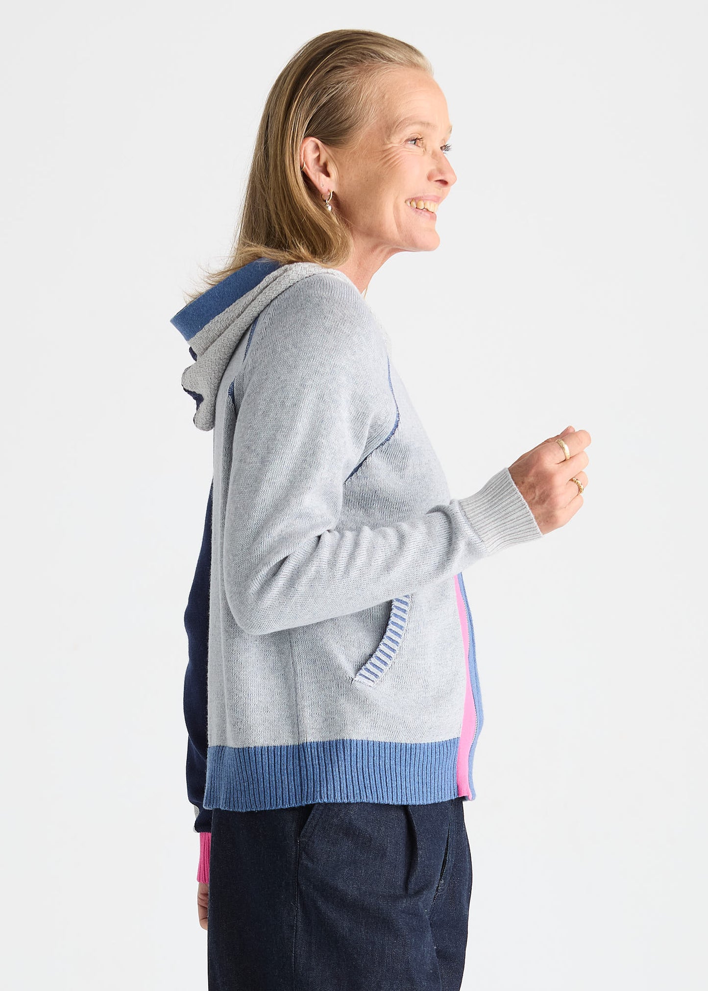Colour Block Zip Front Lightweight Hoodie. Style ZKP8534U