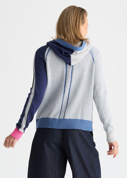 Colour Block Zip Front Lightweight Hoodie. Style ZKP8534U