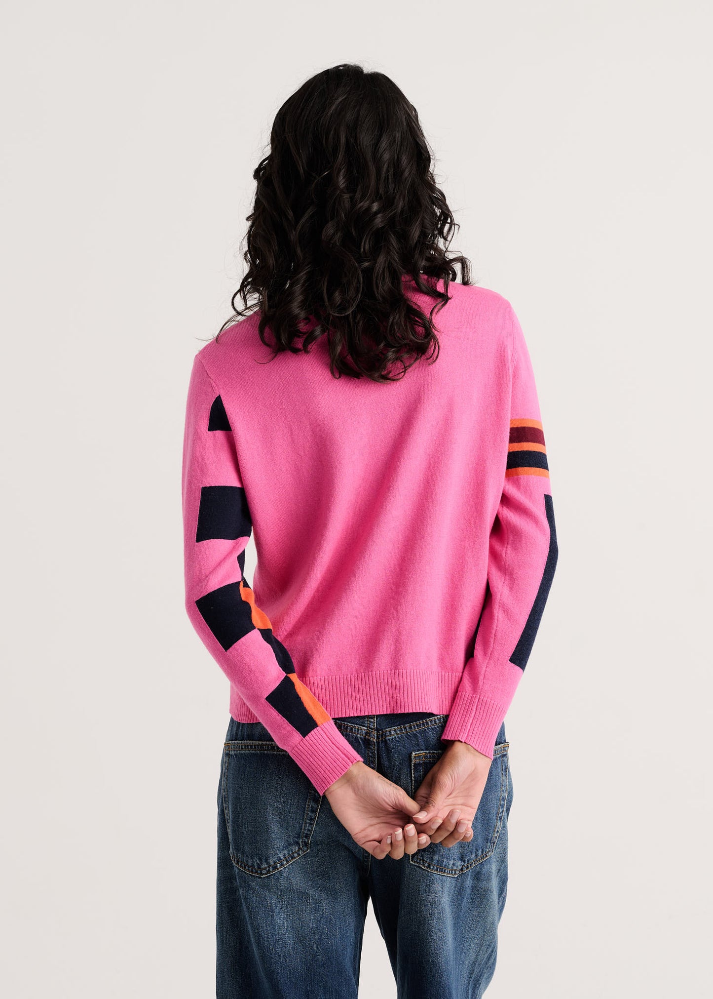 "Weekend Ease" Pop-Over Colour Block Sweater. Style ZKP8550U