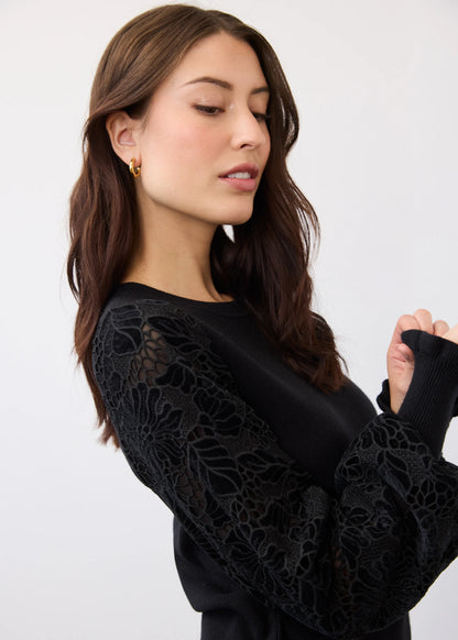 Velvet Cutout Sleeves Sweater. Style FD10015203