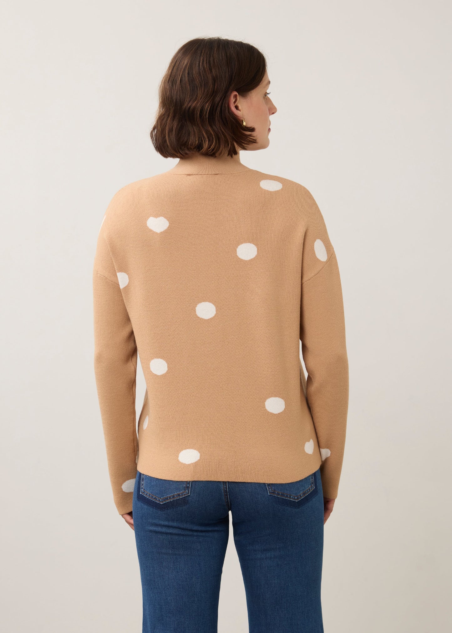 Mock Neck Long Sleeve Printed Sweater. Style FD1301535