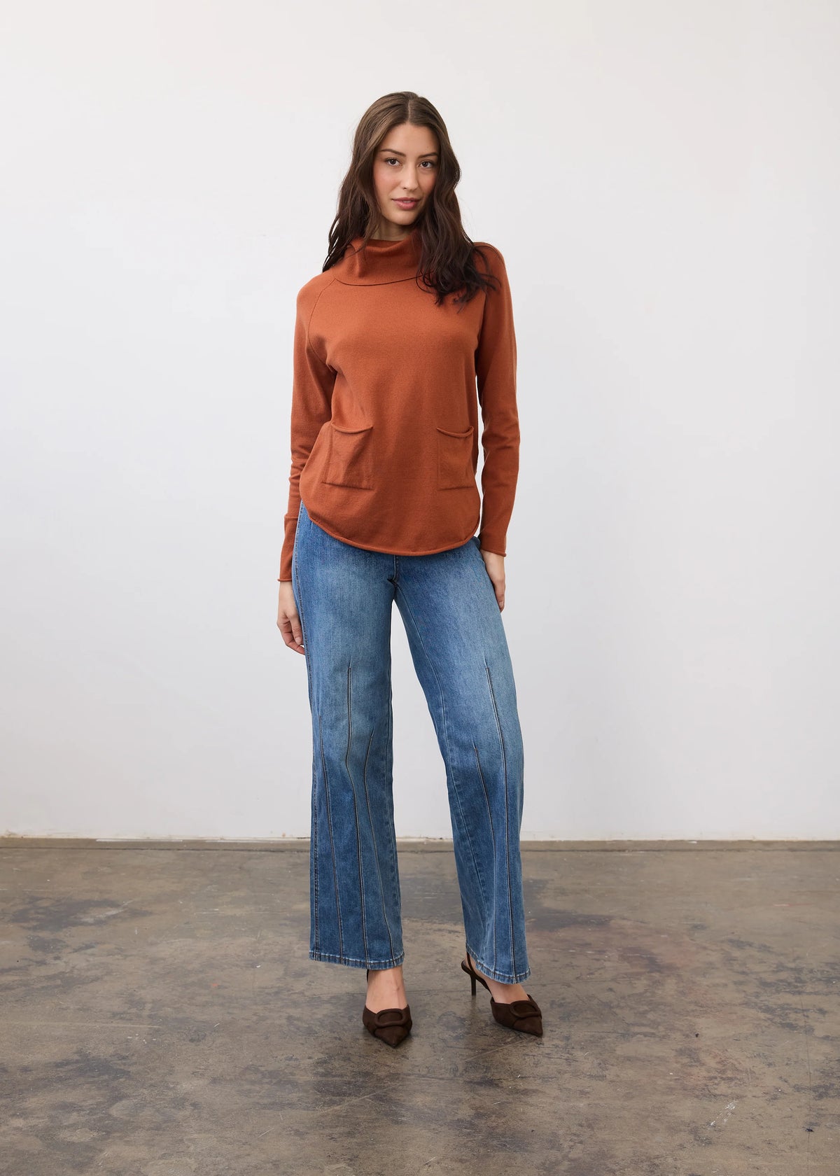 Cowl Neck Pop-Over Sweater. Style FD1492212