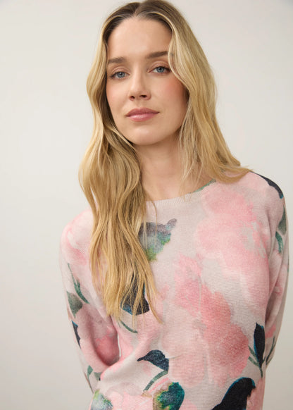 Long Sleeve Crew Neck Floral Printed Top. Style FD1788314