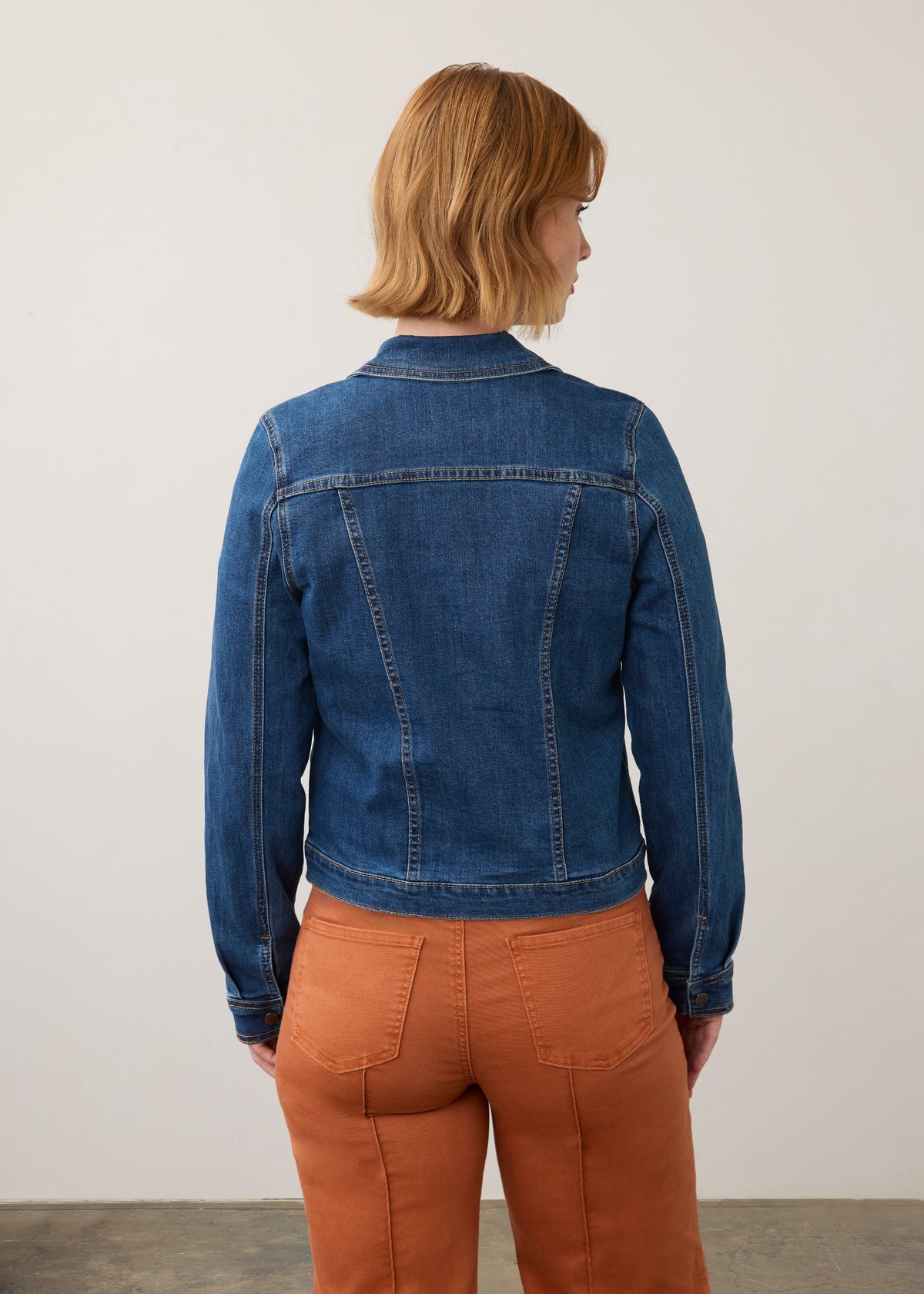 Button Front Long Sleeve Basic Denim Jacket. Style FD1312799
