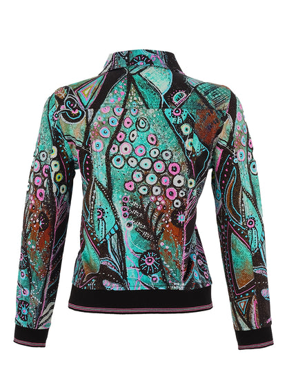 "Enchanted Island" Artist Print Collared Jacket. Style DOLC75729