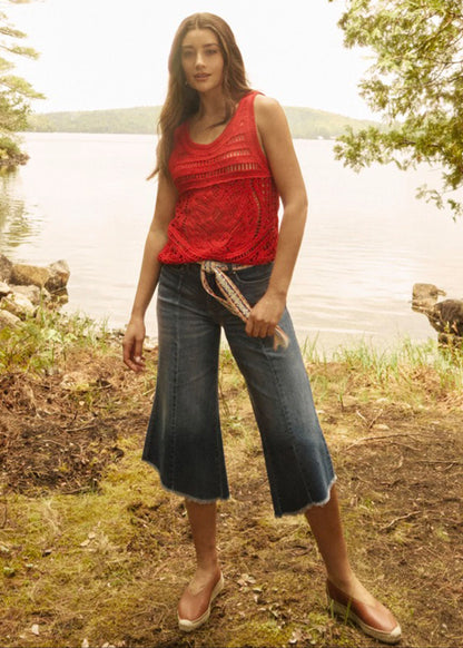 See-Through Crochet Round Neck Tank. Style FD1258330