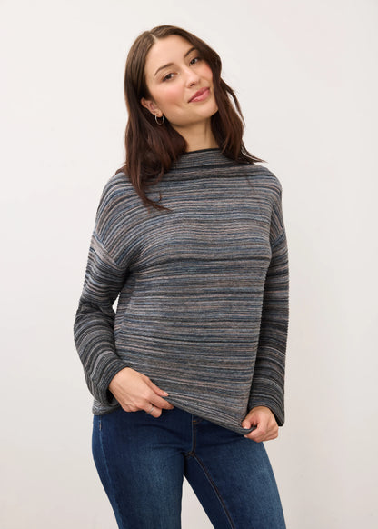 Boat Neckline Long Sleeve Vertical Sleeve Sweater. Style FD1215888