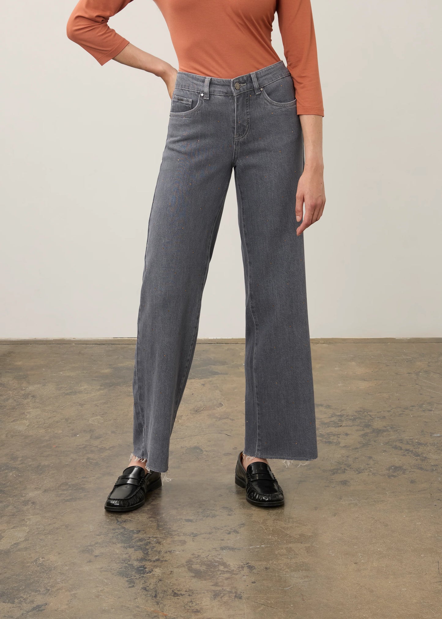 Christina Wide Leg Gold Gem Jeans. Style FD5198449
