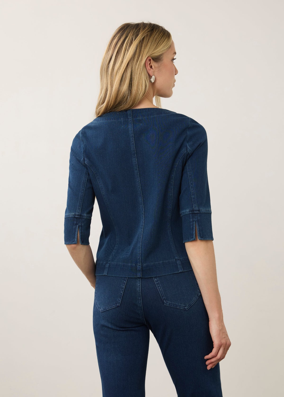 Lightweight Button Front Denim Look Jacket. Style FD7023131