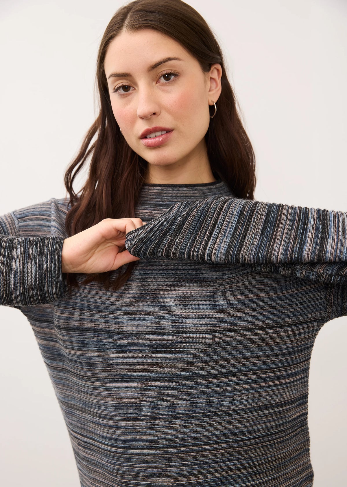 Boat Neckline Long Sleeve Vertical Sleeve Sweater. Style FD1215888