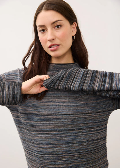 Boat Neckline Long Sleeve Vertical Sleeve Sweater. Style FD1215888