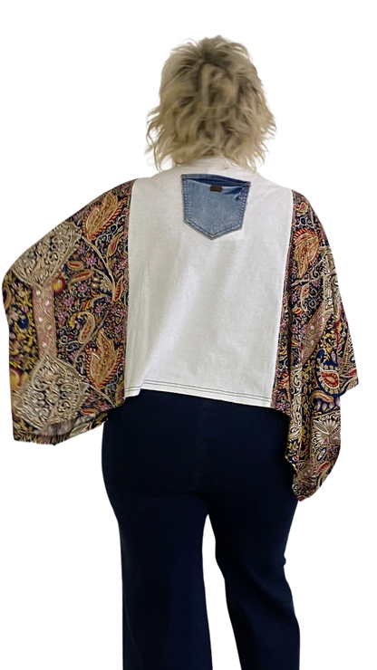 Guns n Roses Band Poncho Printed Sleeves Top. Style SHNP5512