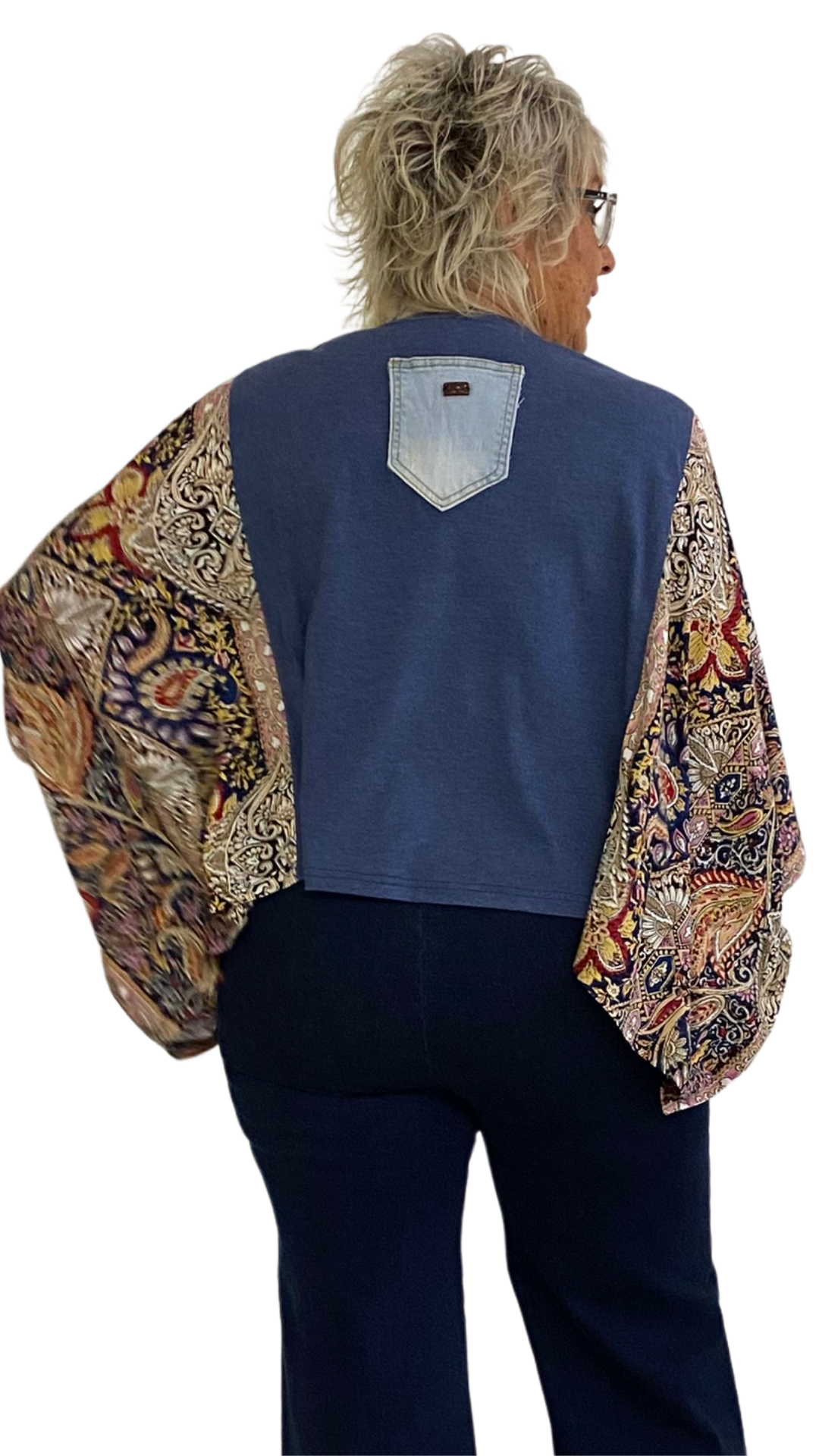 Led Zepplin Poncho Printed Sleeves Top. Style SHNP5512