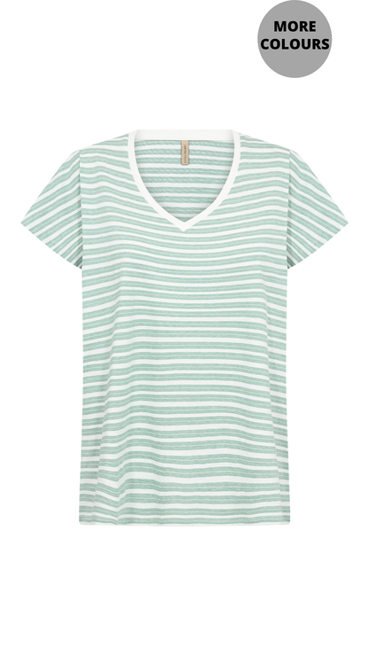 Cotton Lightweight Stripes Short Sleeve Top. Style SOYA27500