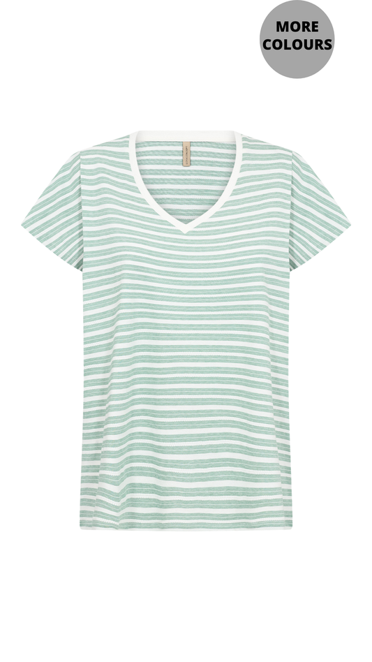 Cotton Lightweight Stripes Short Sleeve Top. Style SOYA27500