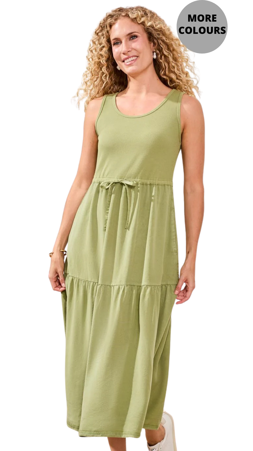 Mixed Media Sleeveless Maxi Dress. Style TR5776O-5248