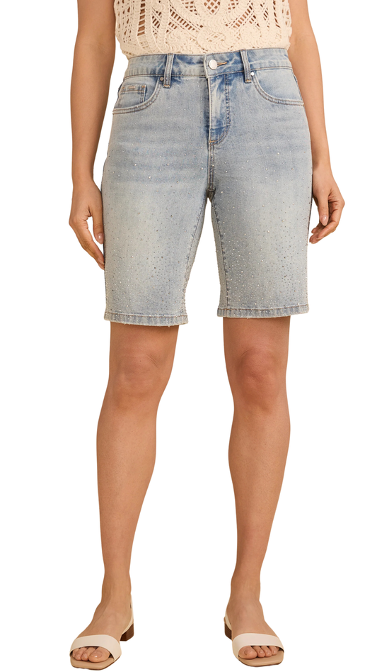 Olivia Rhinestone Embellished Bermuda Short. Style FD2144779