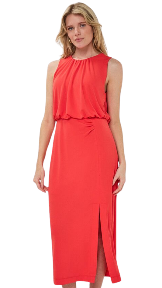 Bodycon Gathering Detail Slitted Midi Dress. Style ESQ2610226