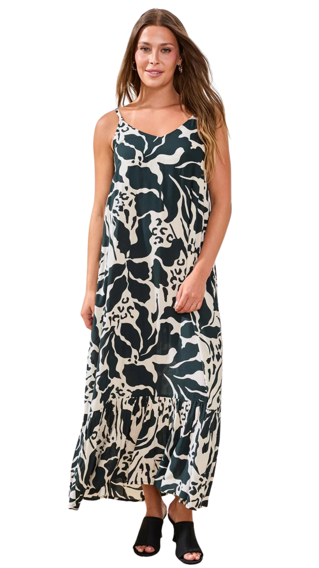 Tiered Smocked Back Spaghetti Strap Maxi Dress. Style TR954O-4716