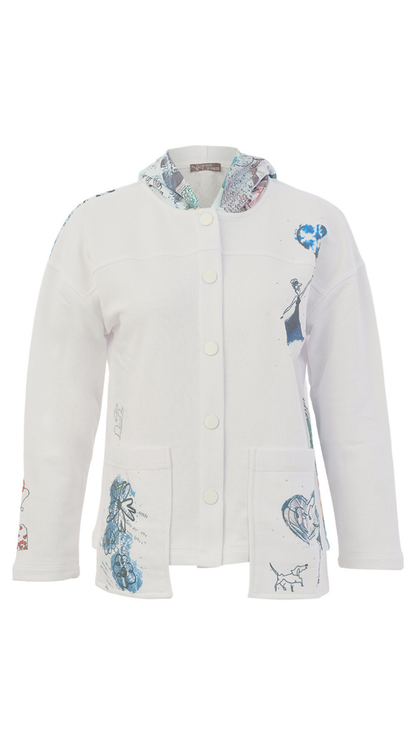 "Collage 46" Art Print Snap Button Hoodie. Style DOLC26738