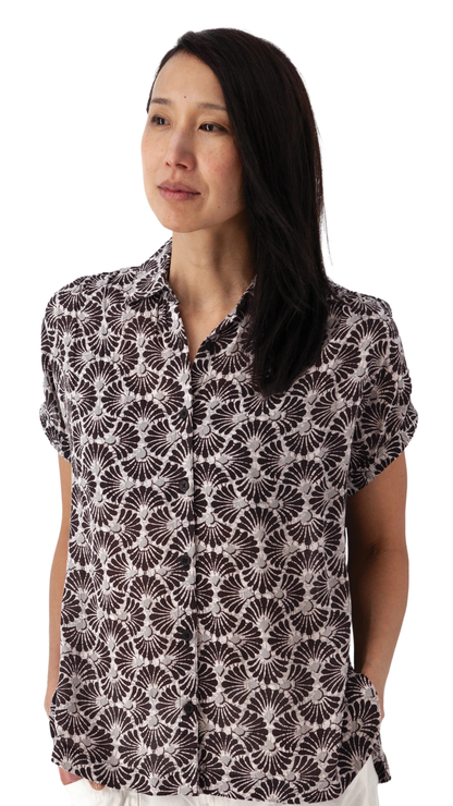 Sorrento Drop Shoulder Button Down Top. Style AVJ316282