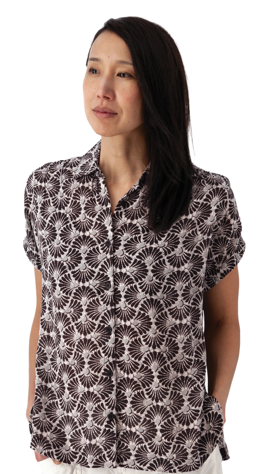 Sorrento Drop Shoulder Button Down Top. Style AVJ316282