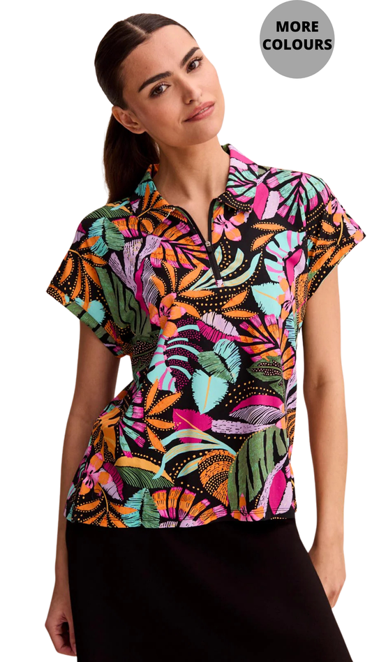 UPF 50+ High Performance Dolman Zip-Front Sport Top. Style TR2090O-3024