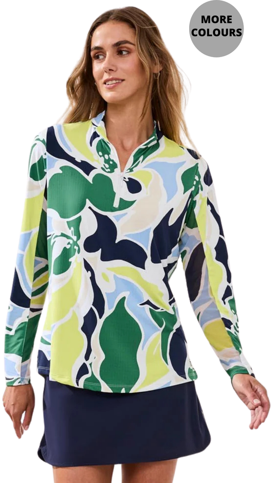 UPF 50+ High Performance Quarter-Zip Long Sleeve Pullover. Style TR1410O-3024