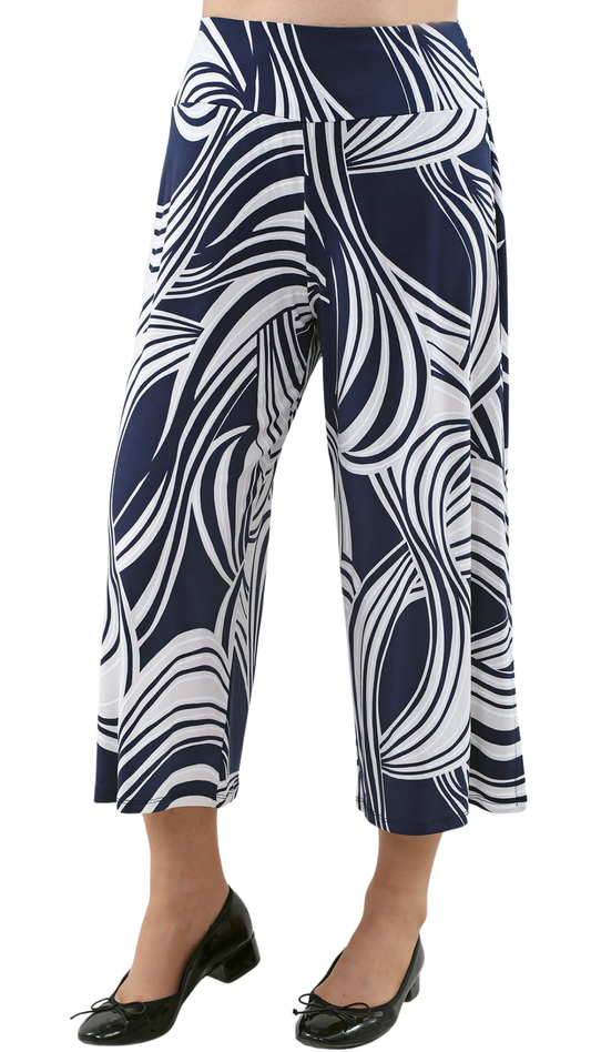 Abstract Print Pull-On Loose Capri. Style MT26S407