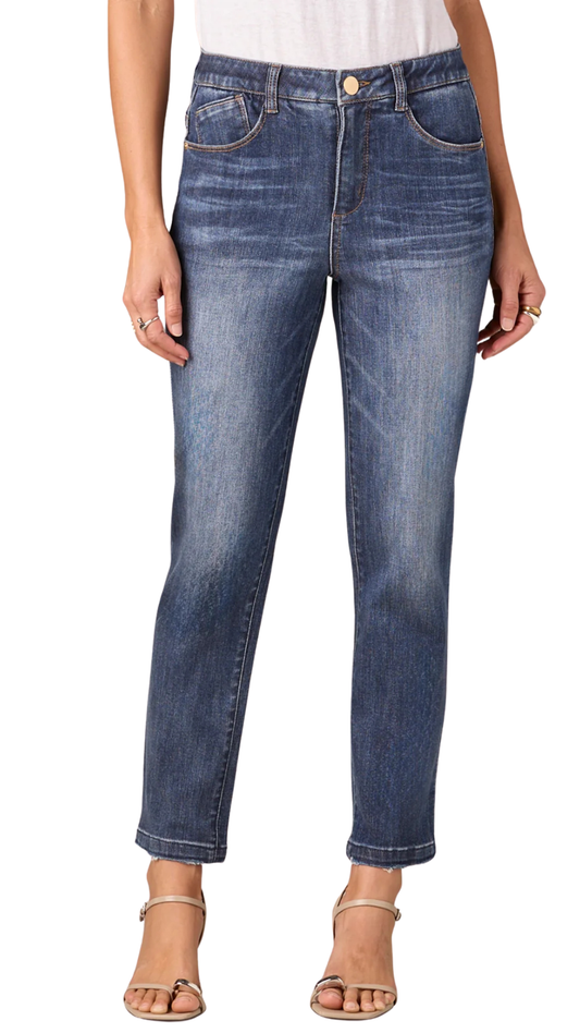 Logan High Rise Distressed Hem Vintage Skinny Jeans. Style WWP2817K1F