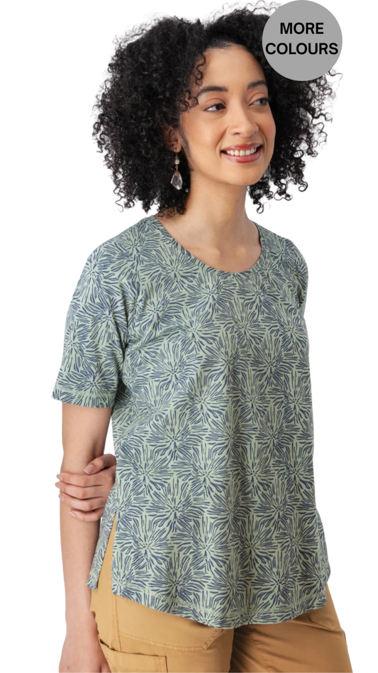 Daystar Elbow Sleeve Printed Top. Style OLDRM21995CP