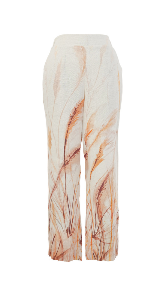 "Reeds By The Shore" Artist Print Pull-On Straight Leg Pant. Style DOLC26752