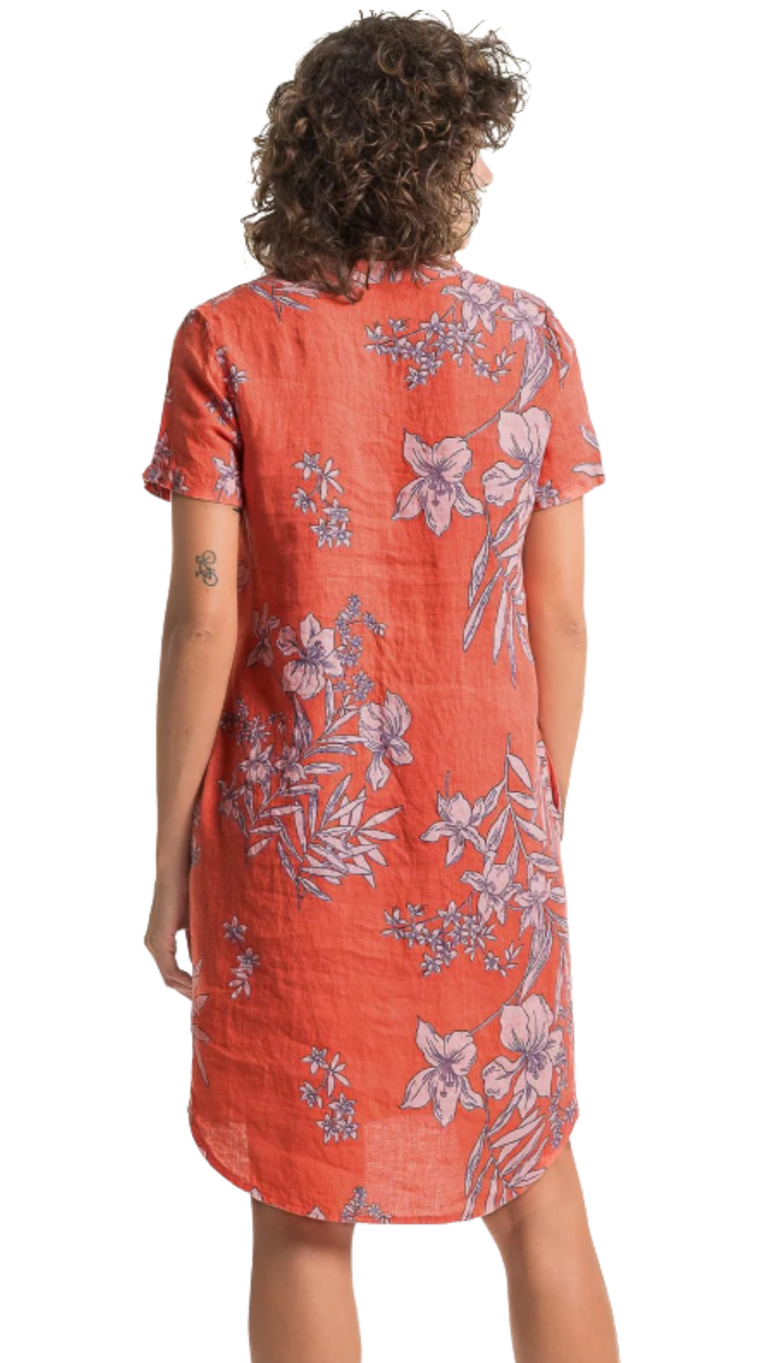 Notch Neck & Buttons Pleated Chest Midi Length Dress. Style LLTP1727P