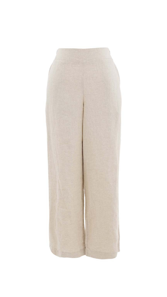 Pull-On Lightweight Linen Straight Leg Pant. Style DOLC26132