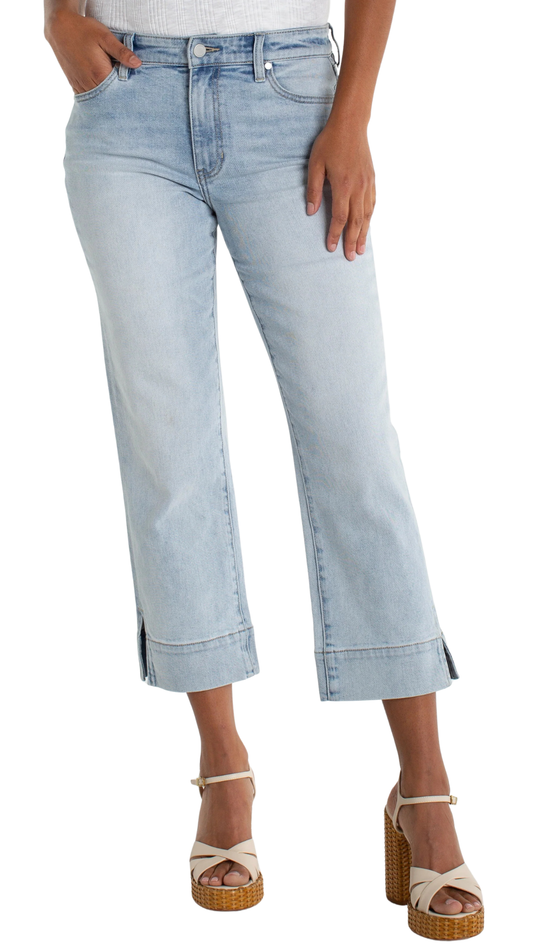 Kennedy Straight Leg Wide Hem And Slit Cropped Jean. Style LVLM3158VF