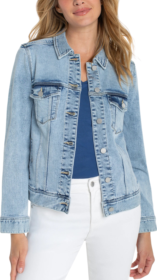 Classic Button Front Jean Jacket. Style LVLM1004CH4