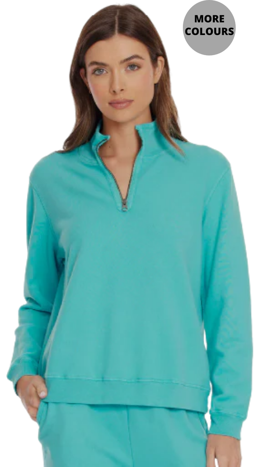Cotton 1/4 Zip Funnel Neck Sweatshirt. Style MO41G-11198