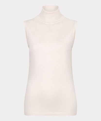 Rib Knit Turtleneck Sleeveless Top. Style ESQF2407531