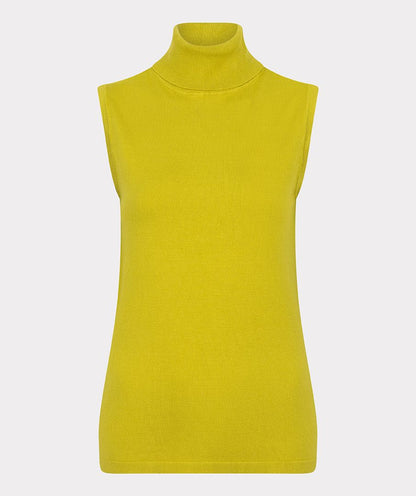 Rib Knit Turtleneck Sleeveless Top. Style ESQF2407531