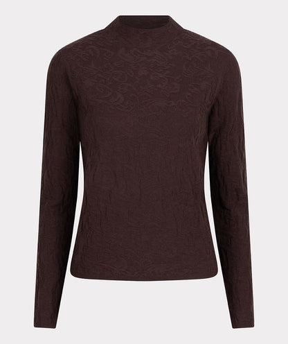 Solid Jacquard Turtleneck Sweater. Style ESQF2427509