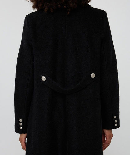 Double Breasted Black Button Up Coat. Style ESQ37510