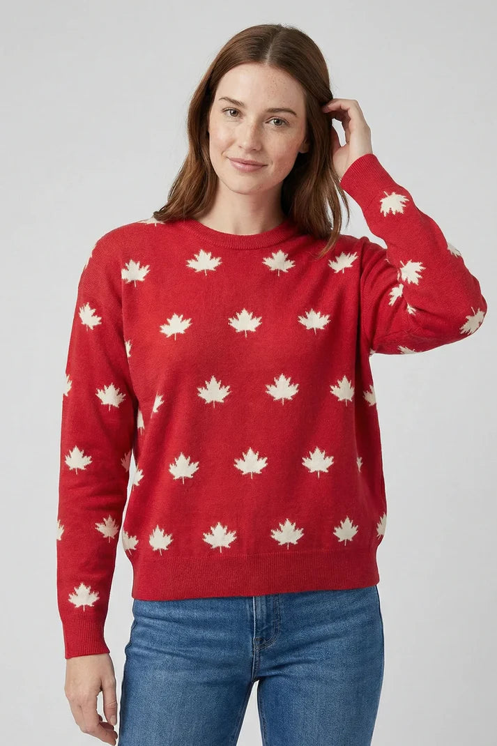 Falling Maple Leaf Knit Sweater. Style CKI14204