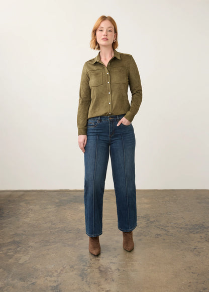 Olivia Pintuck Wide Leg Jean. Style FD2768779