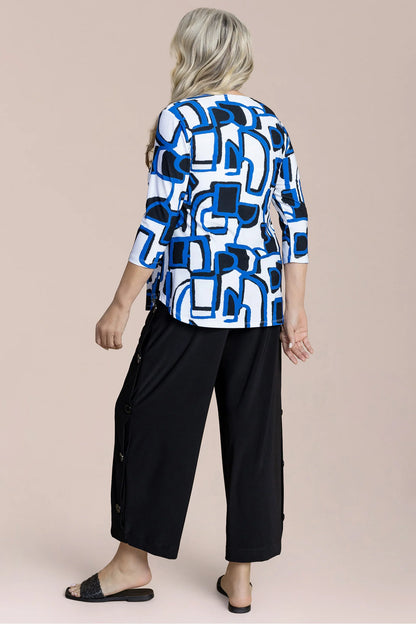 Go To Classic 3/4 Sleeve Printed Top. Style SI22110RP-2EM